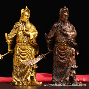 Factory wholesale pure copper Guan Gong copper statue sword Guan Gong Wu God of Wealth opening gift Guan Yu ornaments crafts