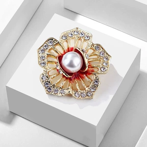 Lanhao European and American New elegant classic enamel craft pearl brooch pin corsage fashion clothes women accessories