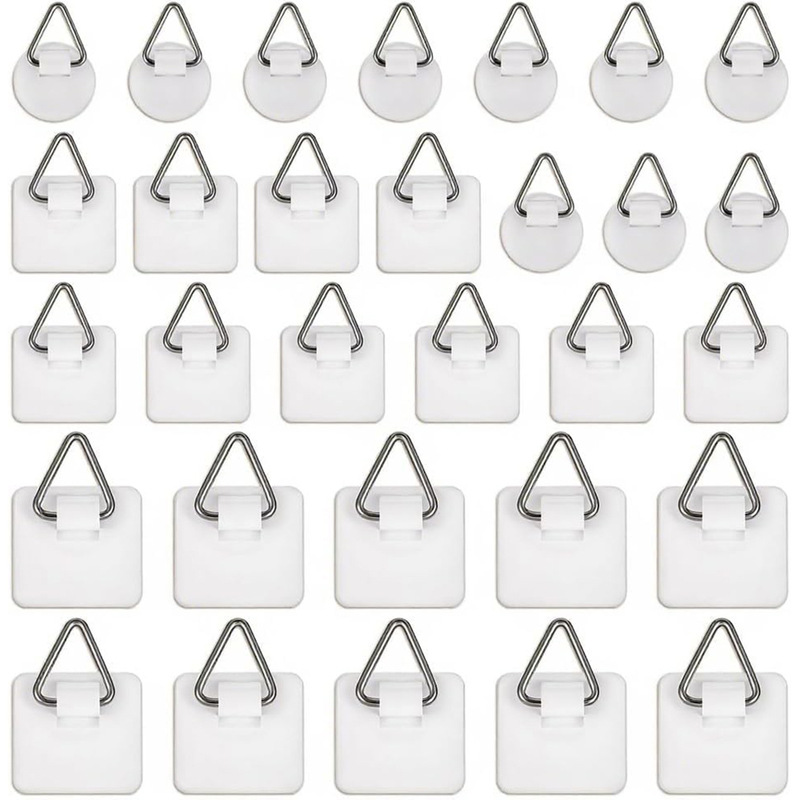 Cross-border plastic hanging plate hooks, picture frame hooks, adhesive hooks, decorative plate hooks, plastic triangle hooks, plastic hooks wholesale