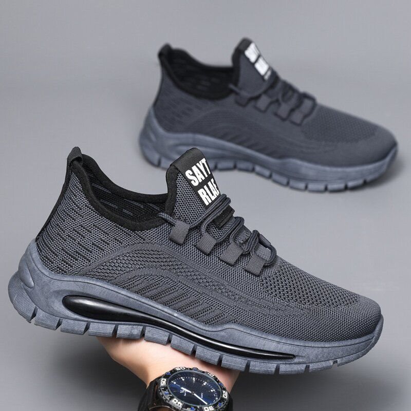 2025 New Men's Shoes Summer Style Breathable Lightweight Thin Single-Layer Fly-Knit Mesh Casual Sports Shoes Dad Driving Shoes