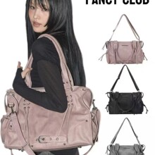 韩国新款FANCY CLUB托特包大容量雪允同款机车女包单肩手提斜挎包