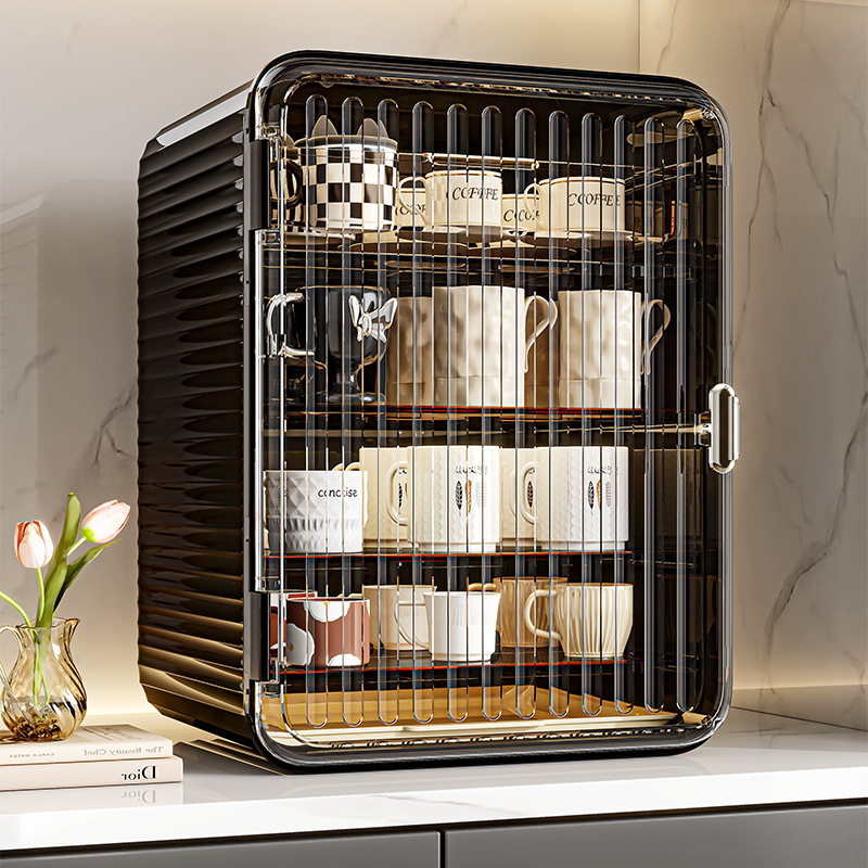 Cup Storage Rack Household Kitchen Tea Cup Water Cup Mug Coffee Cup Multi-Layer Dust-Proof Storage Organizer