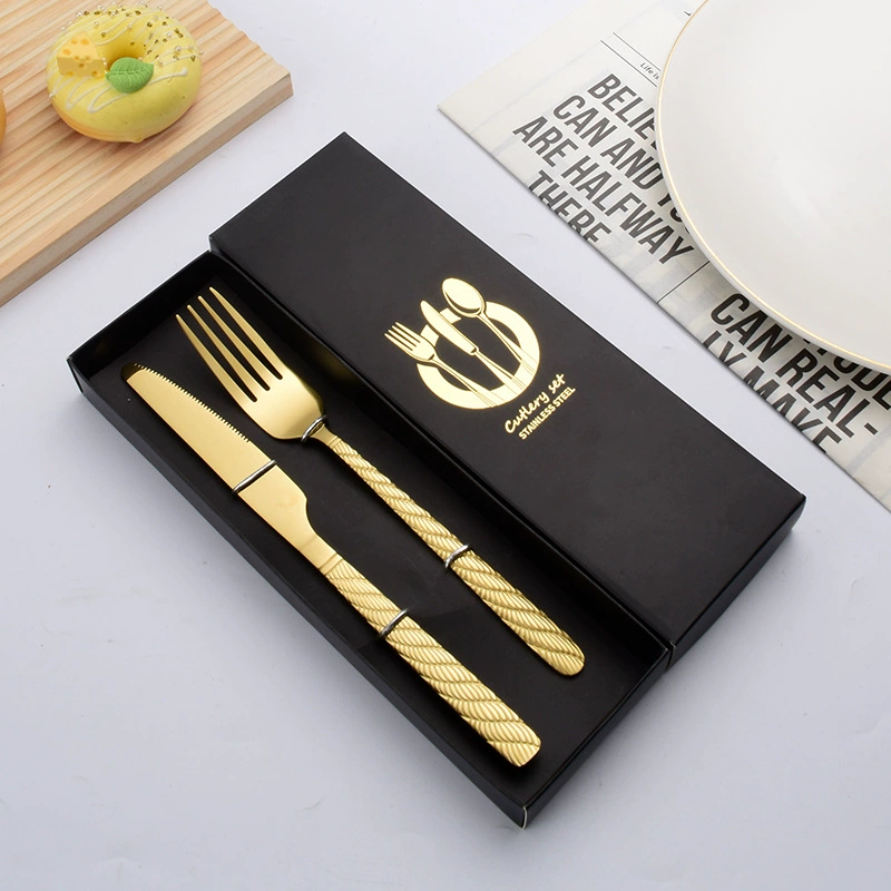 Tableware stainless steel with pigtail, handle, fork, spoon, set