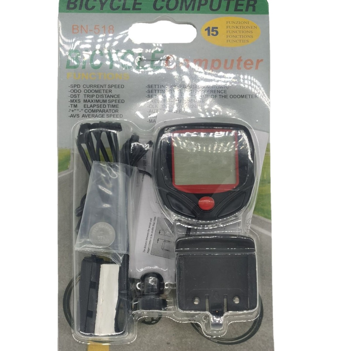 Código de bicicleta de montaña medidor de velocidad dispositivo de medición bicicleta odómetro 518 micrófono con cable medidor chino e inglés