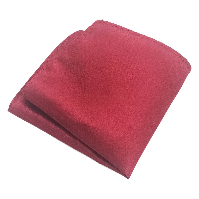 Fabricante en stock traje de bolsillo de los hombres Toalla de color sólido brillante de seda de poliéster pequeña bufanda cuadrada pañuelo multicolor opcional