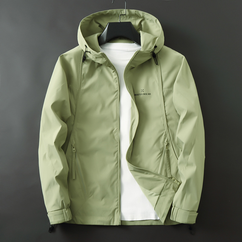 大码男士连帽胖子肥佬冬季2025新款青少年工装夹克纯色百搭外套潮