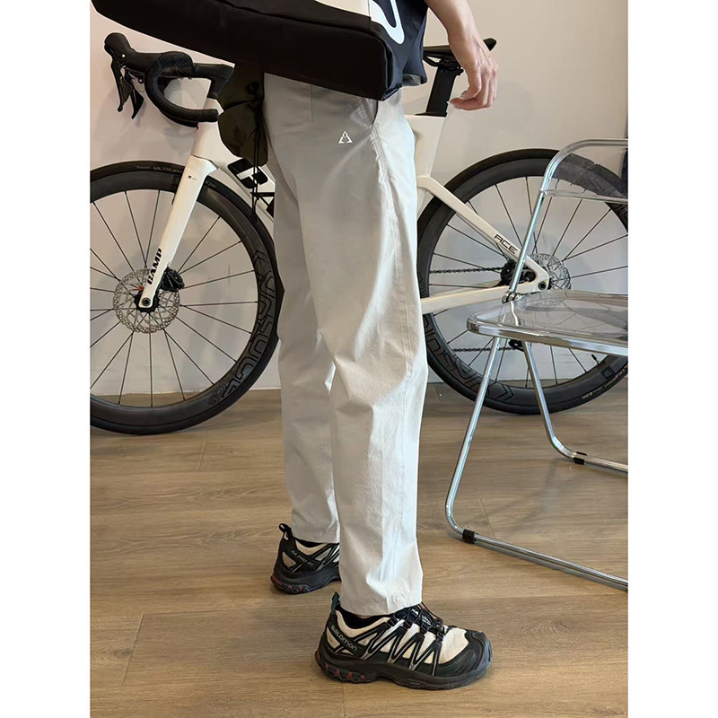 2.0 Triangle Logo Quick-Dry Pants for Men, Summer Thin Straight-Leg Slightly Tapered Slimming Work Pants, Outdoor Sports Hiking Pants