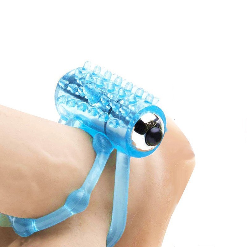 Concentric Double-Ring Vibrating Cock Ring, Textured TPE Delay Ring for Men — detail image 6