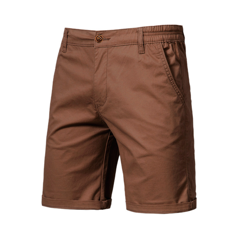 Casual Cotton Shorts For Men Five-point Straight Fit Solid Colour_voghion.com