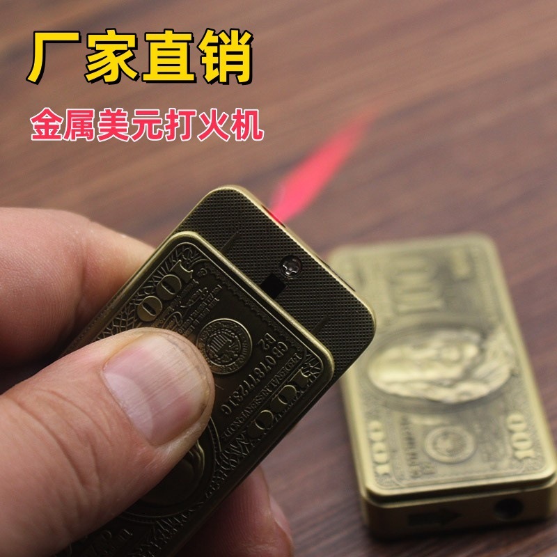 100ドルの金属の空気入れるライターの防風紅炎の個性のプルダウン式のスーパーマーケットの露店の対外貿易の卸売り|undefined