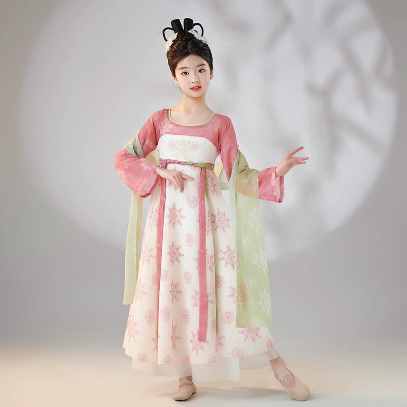 Новый детский классический танец для девочек Ханфу, элегантная фея, древний стиль, реквизит для танца Хань, костюм для выступления Иши.