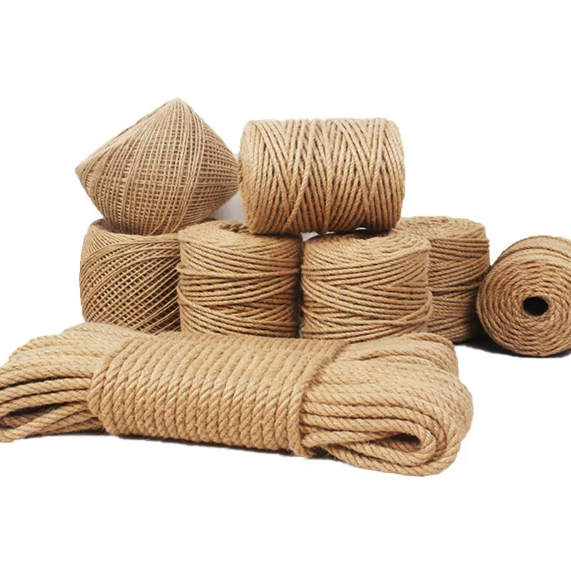 麻绳工厂黄麻编织绳黄色细麻绳捆绑绳手工编制麻绳猫爬架diy