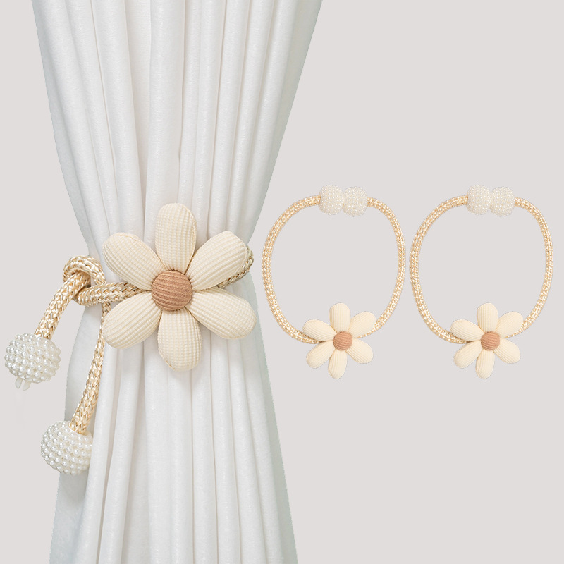 Ins-Style Cute Three-Dimensional Flower Pearl Buckle Curtain Tie for Children's Room Decoration Mosquito Net Tie Rope Ins-Style Cute Three-Dimensional Flower Pearl Buckle Curtain Tie for Children's Room Decoration Mosquito Net Tie Rope