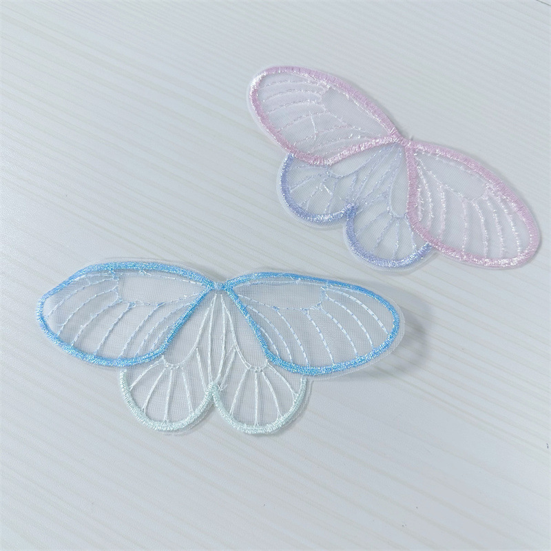 メーカー直売の薄紗レースの蝶の羽のアクセサリーのアクセサリーの頭飾りの服の網の刺繍の布は装飾の補助材料を貼ります。|undefined