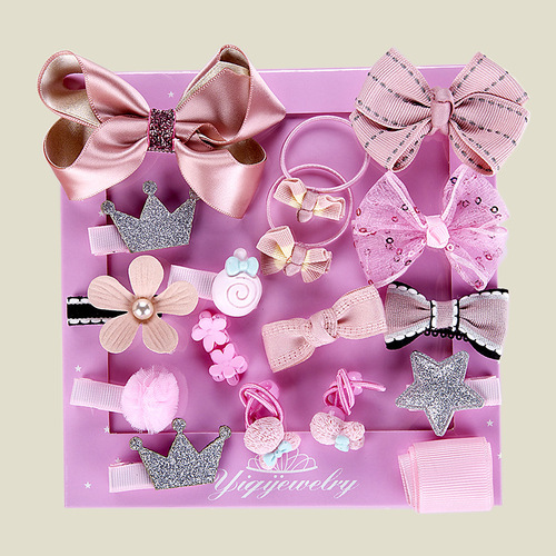 Children's Hair Accessories 18-piece Set Girls' Hair Accessories Baby Korean Princess Super Cute Girls Hairpins Baby Hairpins Set
