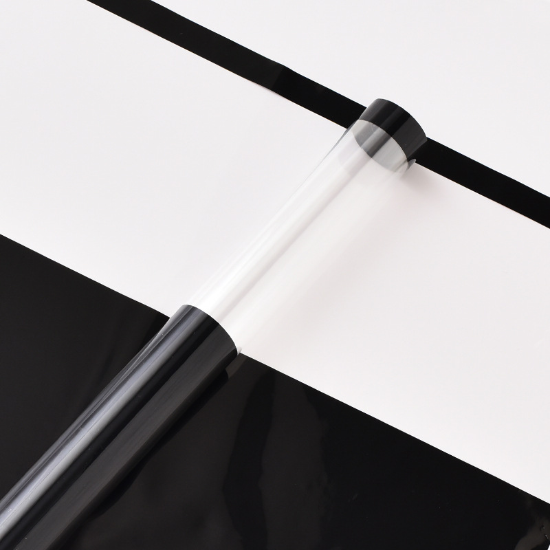 Fábrica de fiestas de flores nuevos bordes transparentes de papel de embalaje de flores de vidrio color sólido florista paquete de papel de embalaje de flores