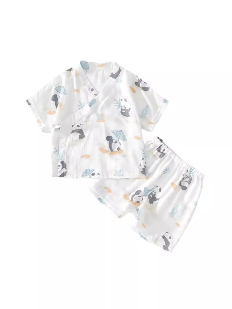 Ropa para bebés Anyang Traje dividido para bebés Traje fino de verano de gasa de algodón para bebés Traje de manga corta Ropa de verano