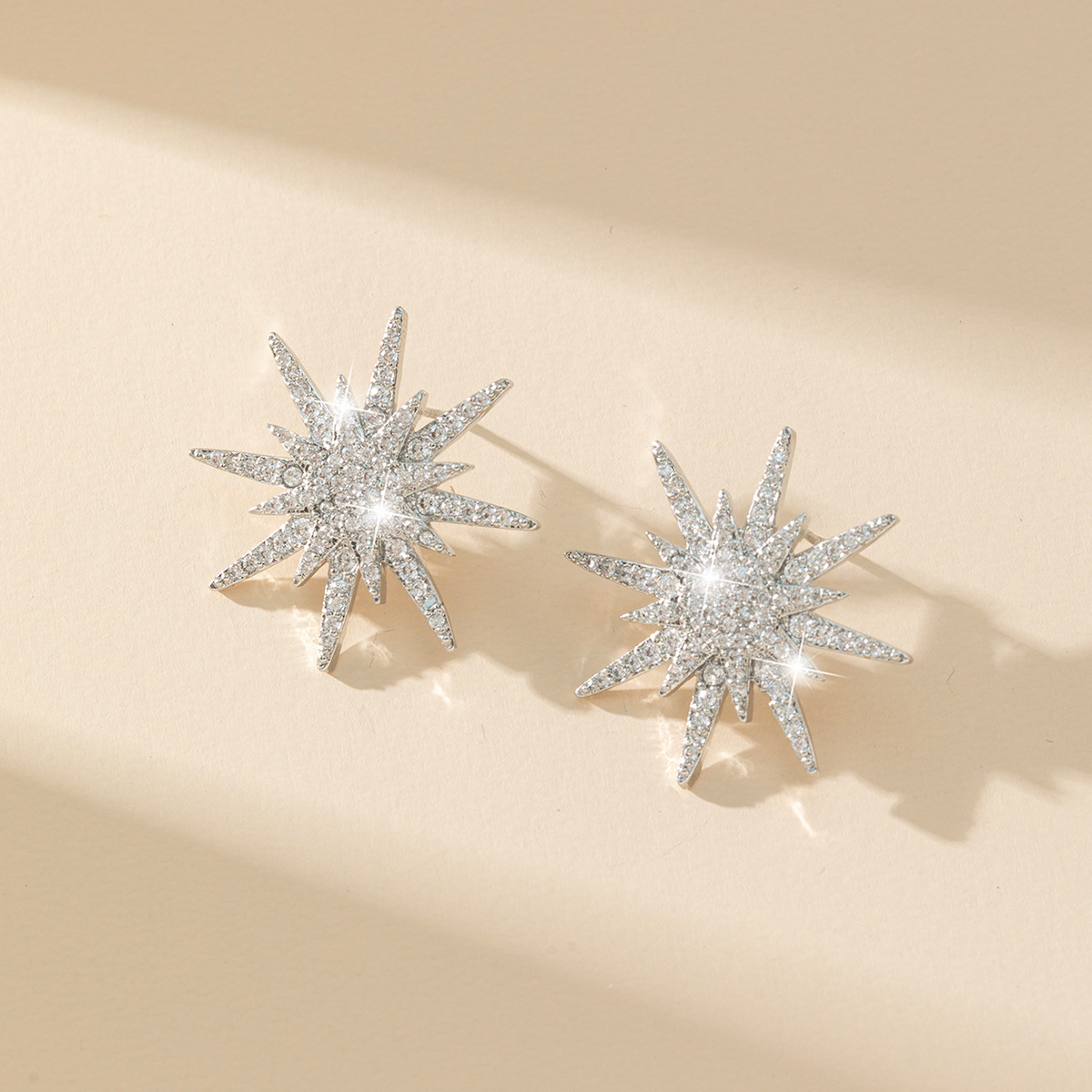 copper elegant earrings with zircon