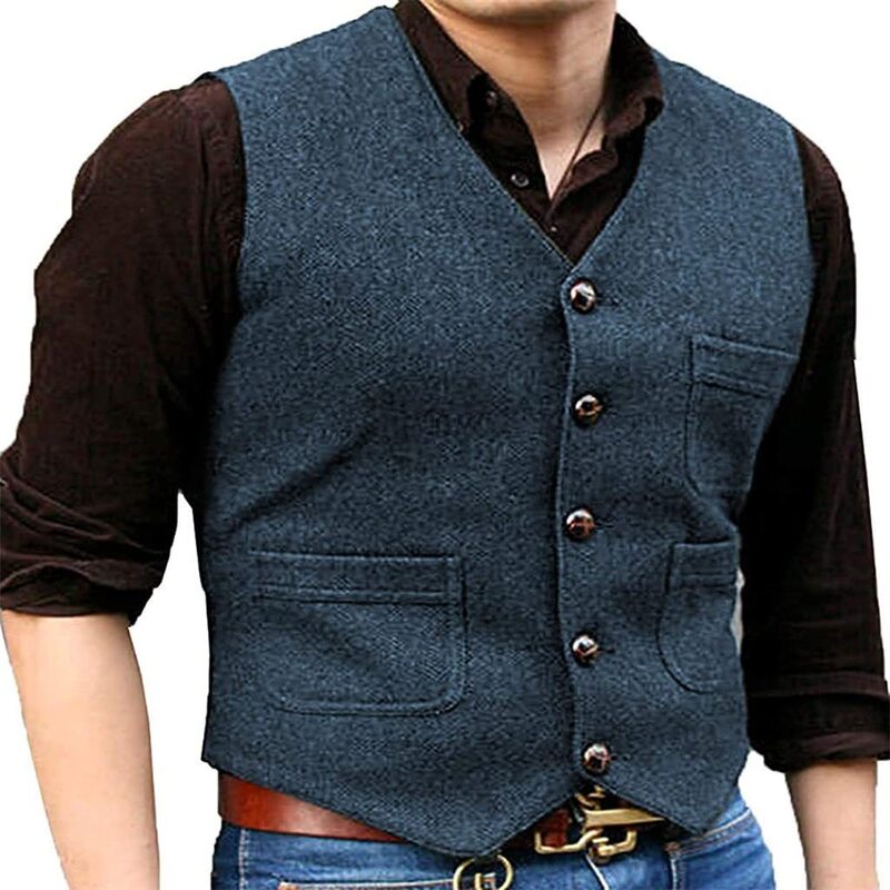 Men's Vest Classy Business Vest V Neck Cross-Border Hot Sale Groom and Best Man Wedding Suit Suit Vest Classy