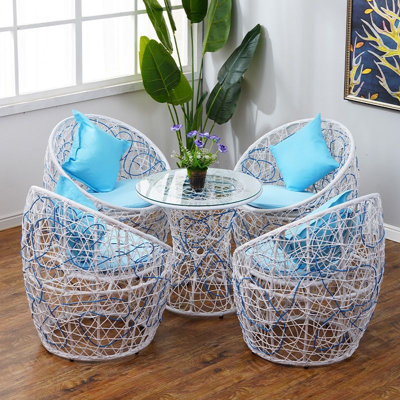 藤椅三件套乱编鸟巢椅子套装阳台桌椅子家用休闲户外桌子椅子一套