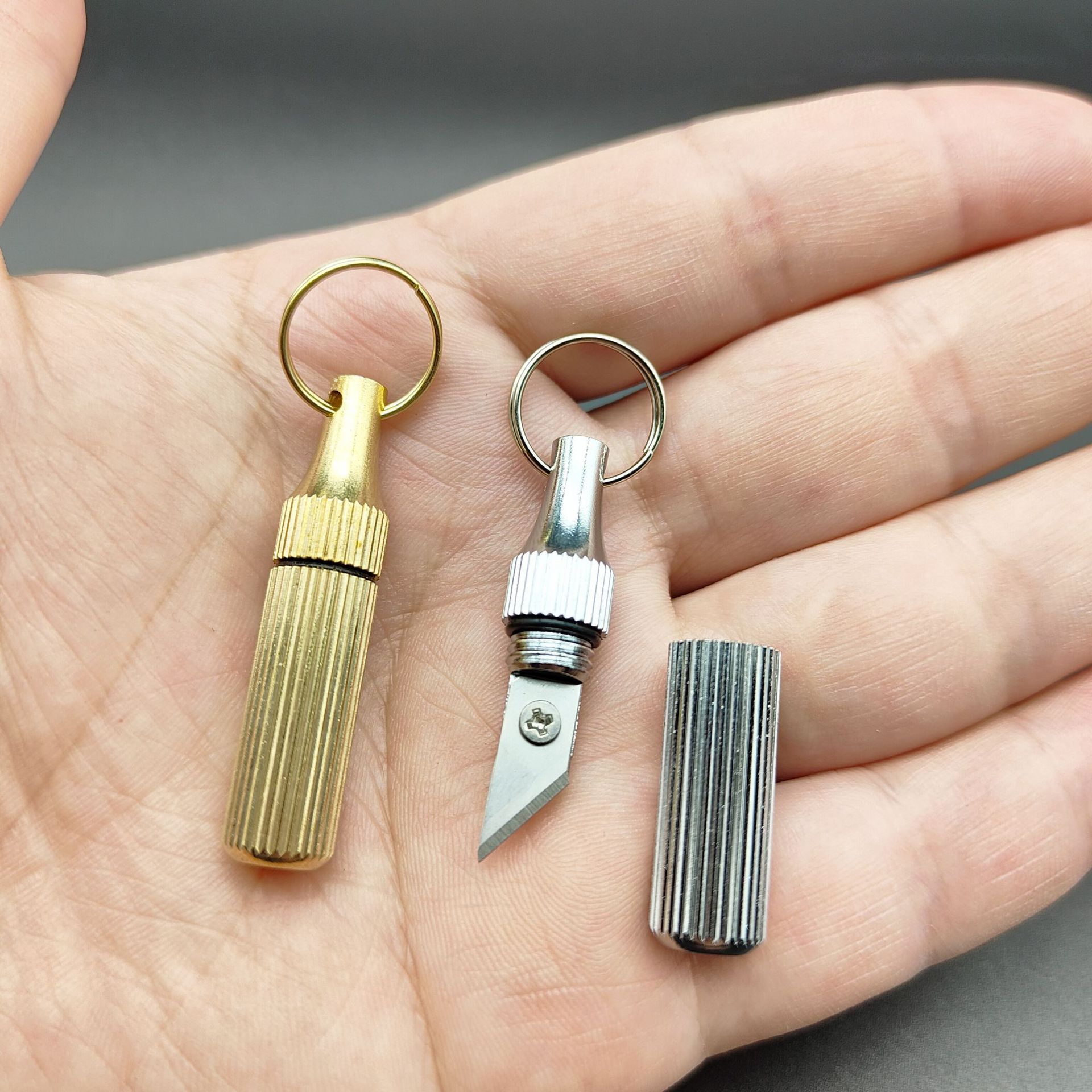 拆快递小刀黄铜小刀钥匙扣随身迷你黄铜挂件小刀开箱神器胶囊小刀