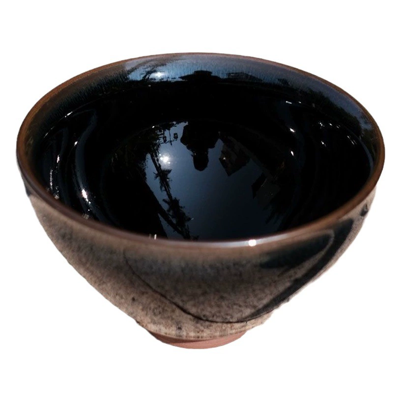 [Закачашка чая] Имитация песни, чай, черный глазурь, строительная чашка 12,5 см, стандартная чашка чая, чаша матча с золотом