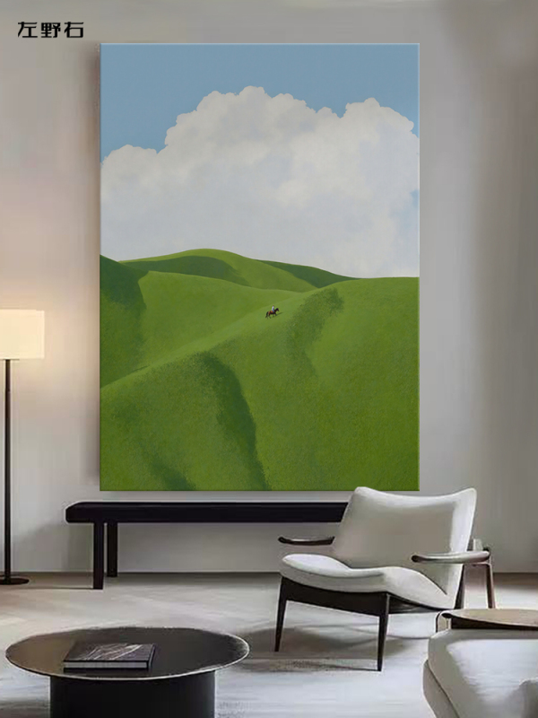 Brave Heart Modern Minimalist Living Room Hand-Painted Oil Painting Nordic Decorative Painting Entryway High-End Niche Sofa Wall Art