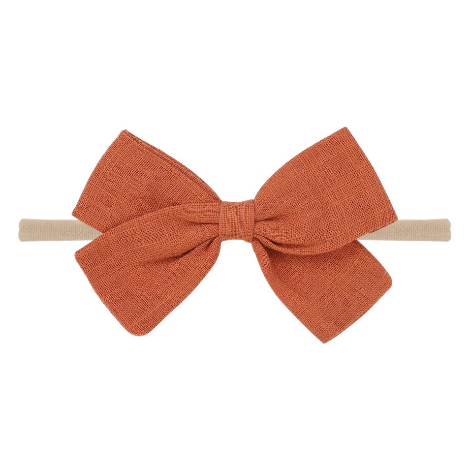 Europe and the United States creative children's boutique hair accessories cotton and linen fabric bow hair band nylon soft seamless hair band 2099