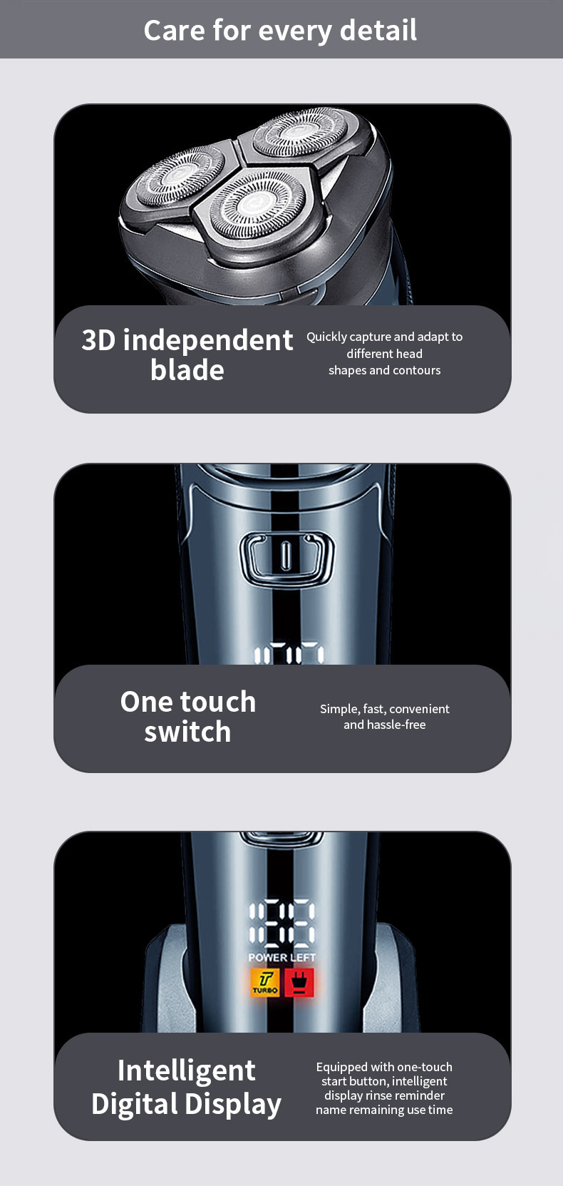 Electric Shaver For Men Rechargeable Portable Beard Trimmer_voghion.com