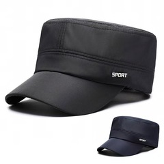 複合布面料輕薄時尚戶外騎車防曬遮陽帽春夏新款男士中老年平頂帽