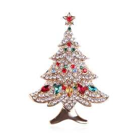圣诞节胸针 创意礼品西服配饰女胸花饰品 欧美复古镶钻圣诞树别针