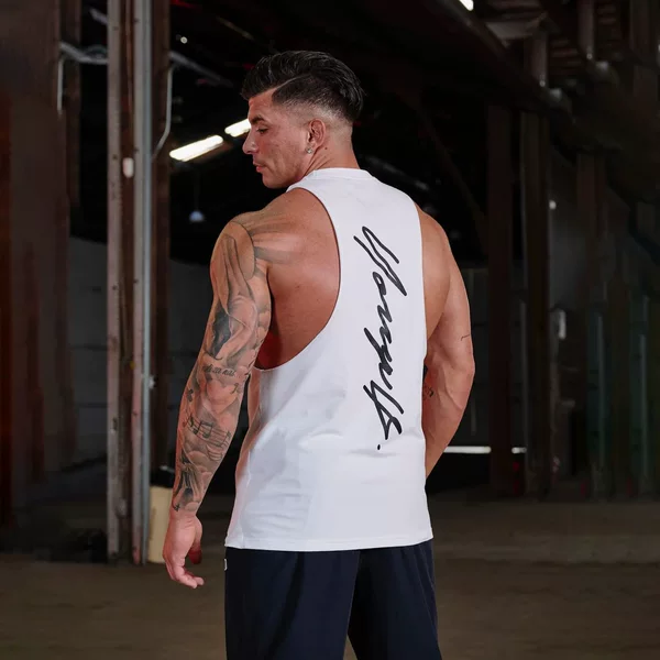 youngla new summer men's cotton crew neck top for fitness, running, and training, elastic sleeveless vest
