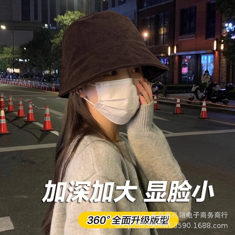 加大加宽渔夫帽子女款2025新款复古高级感盆帽大头围显脸小遮阳帽|undefined