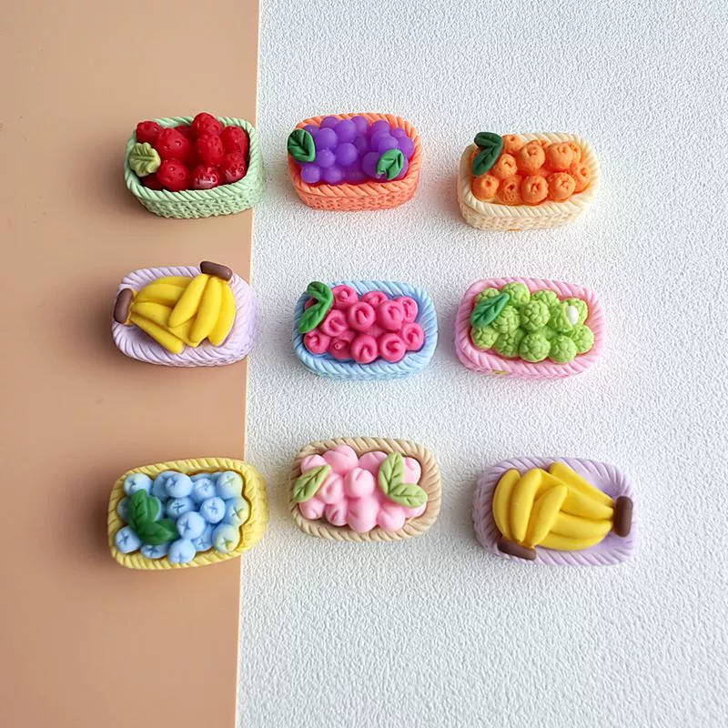 Realistic three dimensional fruit food play, cream phone case, hair accessory, hair rope, fridge magnet, handmade