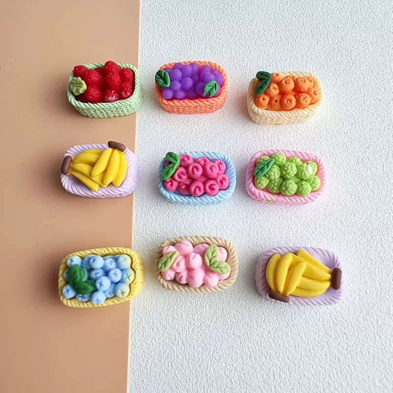 Realistic three dimensional fruit food play, cream phone case, hair accessory, hair rope, fridge magnet, handmade