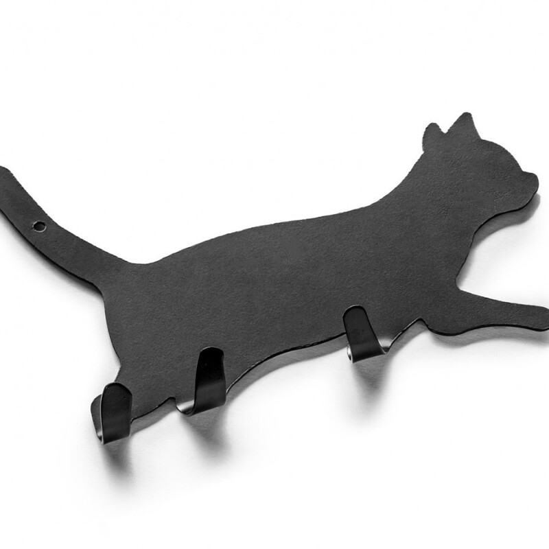 跨境 猫壁挂钩创意简易猫咪造型衣帽多功能收纳挂钩架 金属工艺品|undefined