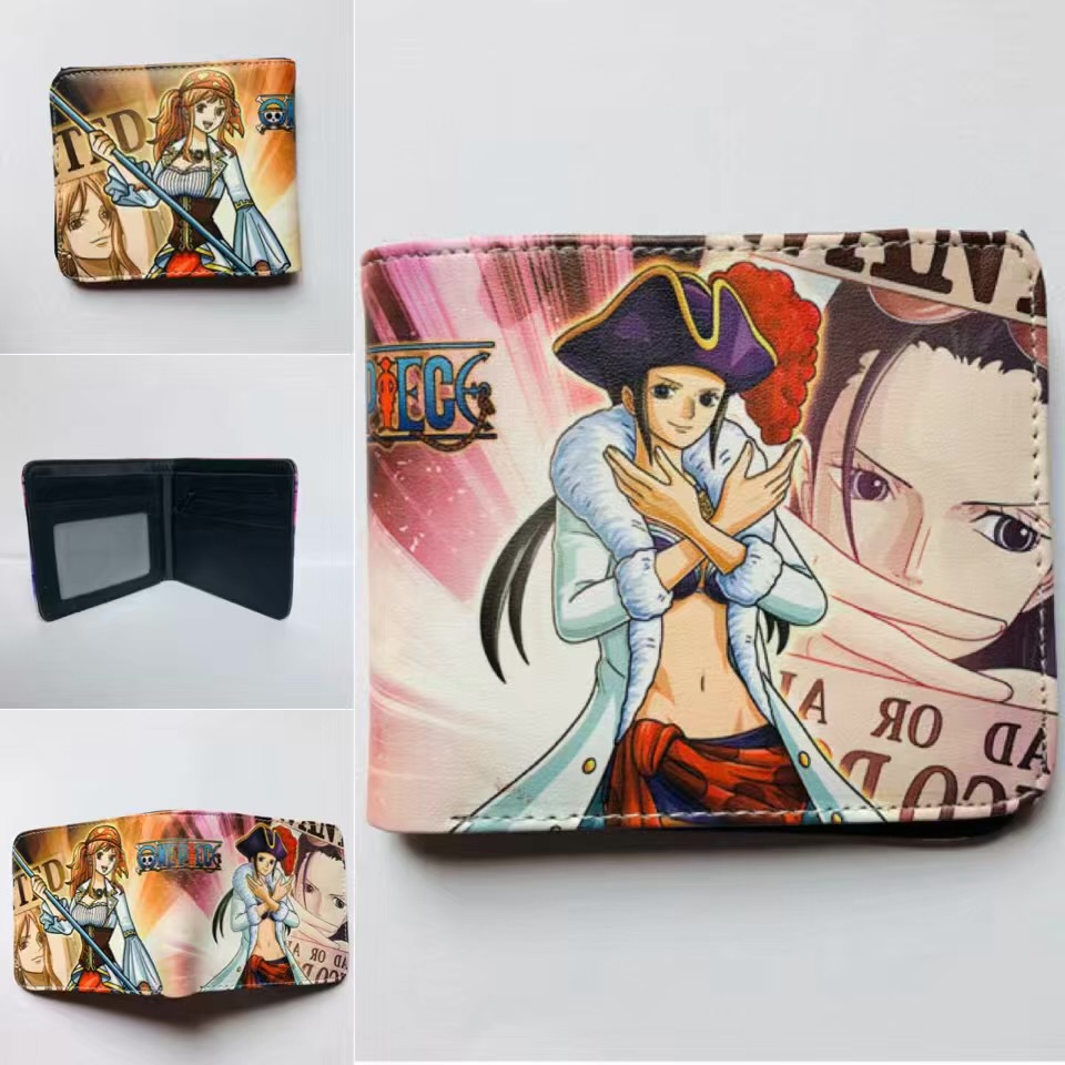 One Piece One Piece Cartera de dibujos animados japoneses Luffy Choba Solon plegable estudiantes PU cartera de cuero corta