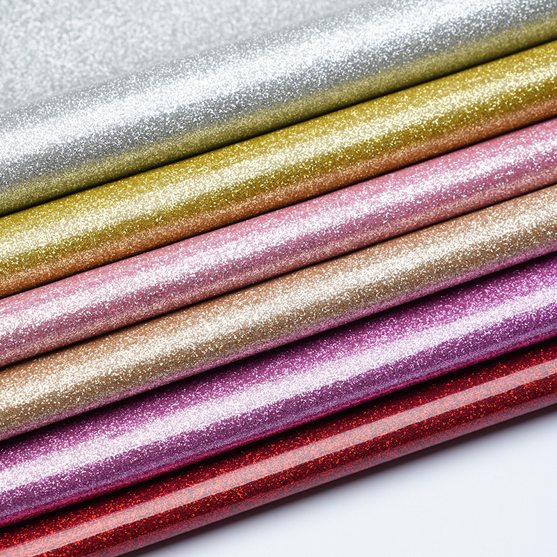 全pu镜面格利特金葱粉箱包人造革厂家儿童乐园软包皮diy皮革面料