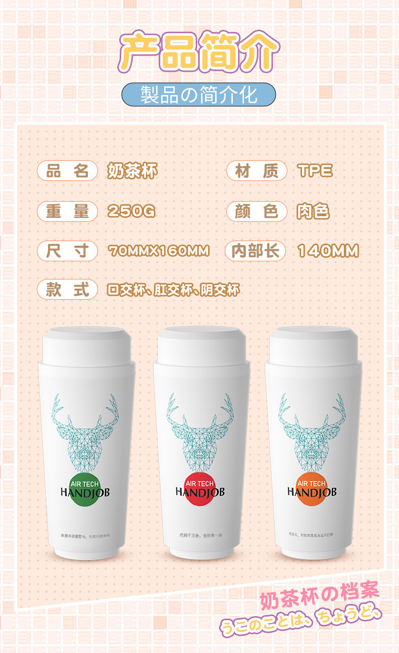Manual Male Masturbator TPE Penis Trainer Double-Head Adult Toy — detail image 3