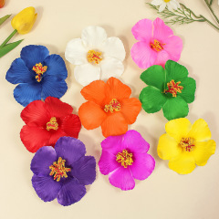 卵の花のハイビスカスのハワイの花の頭飾りの乾燥した花のヘアピンをシミュレーションします。