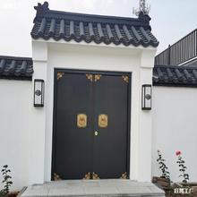 庭院别墅大门双开中式开门自建房农村对锌合金铜门进户门仿垒德株