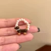 Brown Dachshund Pearl Ring