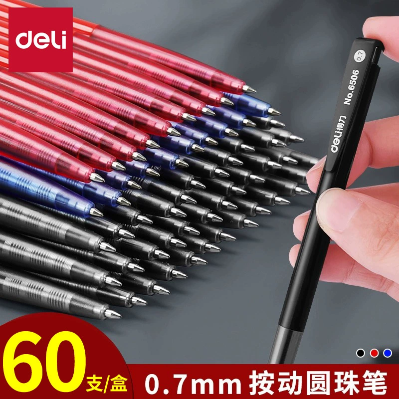 Deli 6506 Автоматическая шариковая ручка Пресс Тип Синий 0,7 мм Офисные письменные принадлежности Шариковая ручка Автоматическая ручка