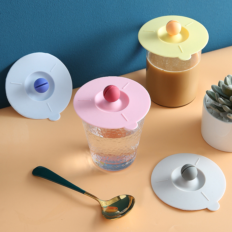 杯盖通用硅胶水杯盖子配件圆形万能茶杯盖马克杯玻璃陶瓷杯盖防尘