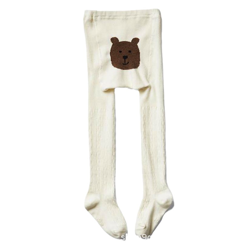 Polainas de los niños grandes PP alto elástico oso otoño e invierno Bebé estilo occidental ins estilo europeo y americano niños y niñas pantimedias