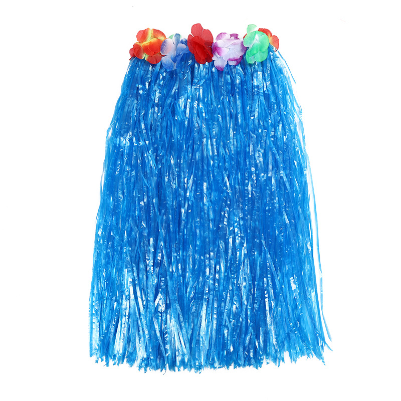 Fuente de fábrica al por mayor de falda de paja hawaiana para adultos y niños de actividad general vestido de falda de paja de una sola capa