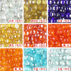 Medium glass flat beads handmade material light transmitting DIY mosaic lampshade glass beads candle holder decoration cream beads