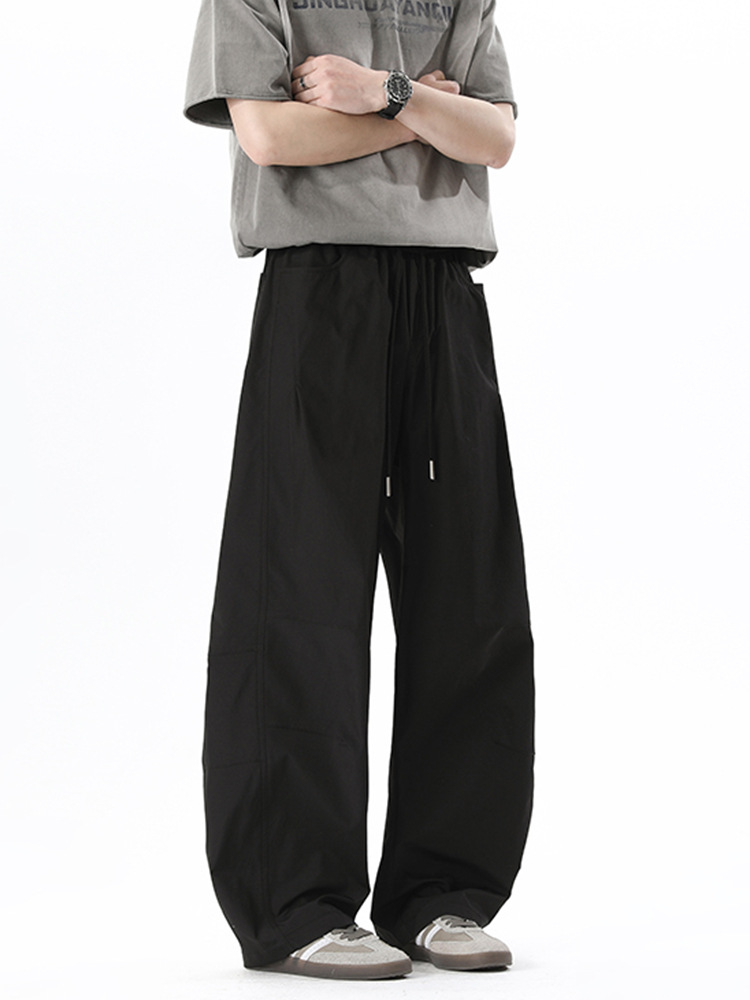 Casual Cargo Trousers With Drawstring For Men And Women, Pleated_voghion.com