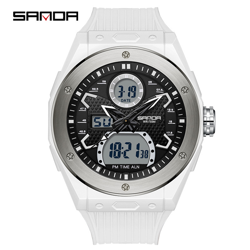 SANDA 3138 multifuncional a prueba de agua electrónica reloj deportivo alarma de sincronización reloj luminoso pulsera transfronteriza de comercio electrónico