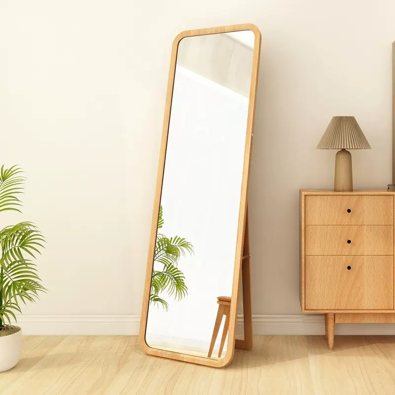 一件代发实木穿衣镜卧室镜子全身镜挂墙家用贴墙试衣镜全身落地镜